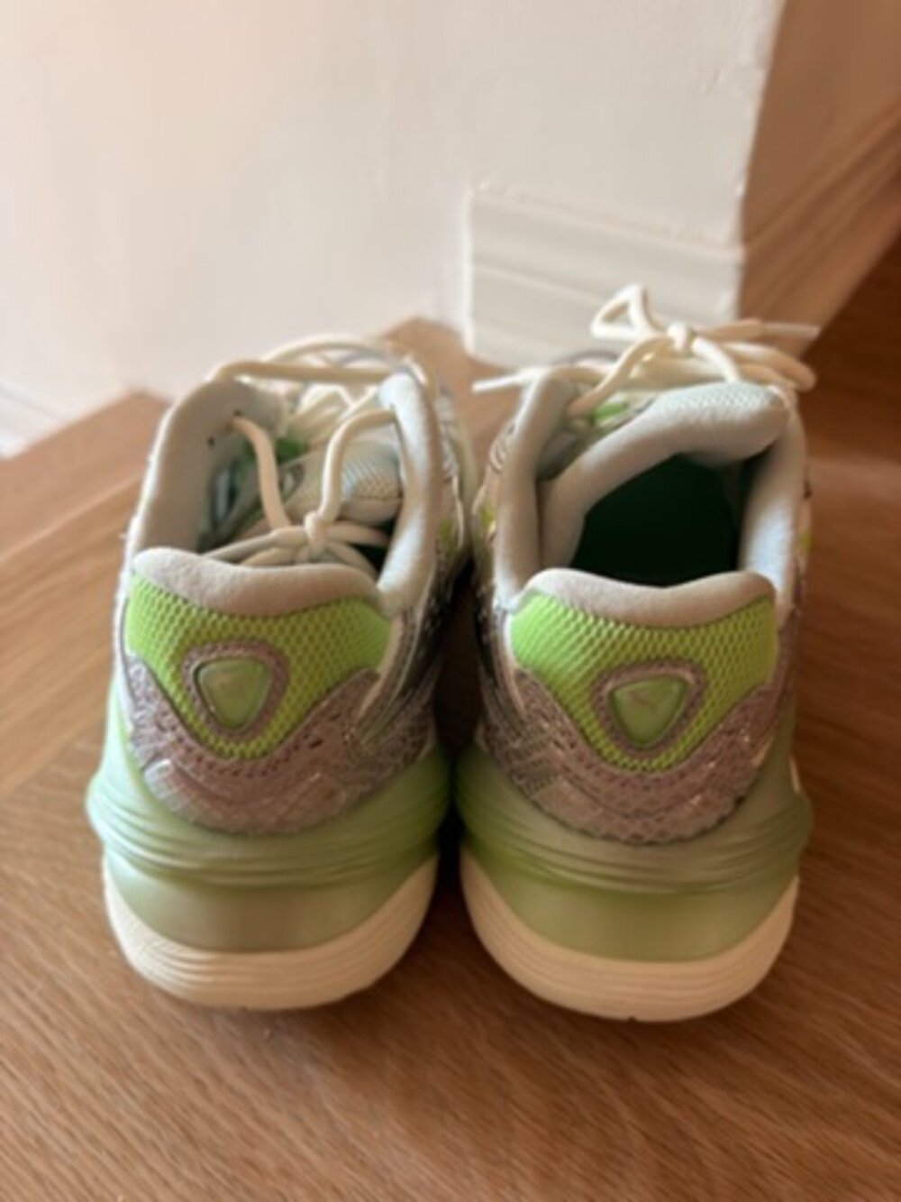 Puma Green Silver Chunky Sneakers Women’s Size 8 Y2K Trainer NEW - Picture 5 of 10